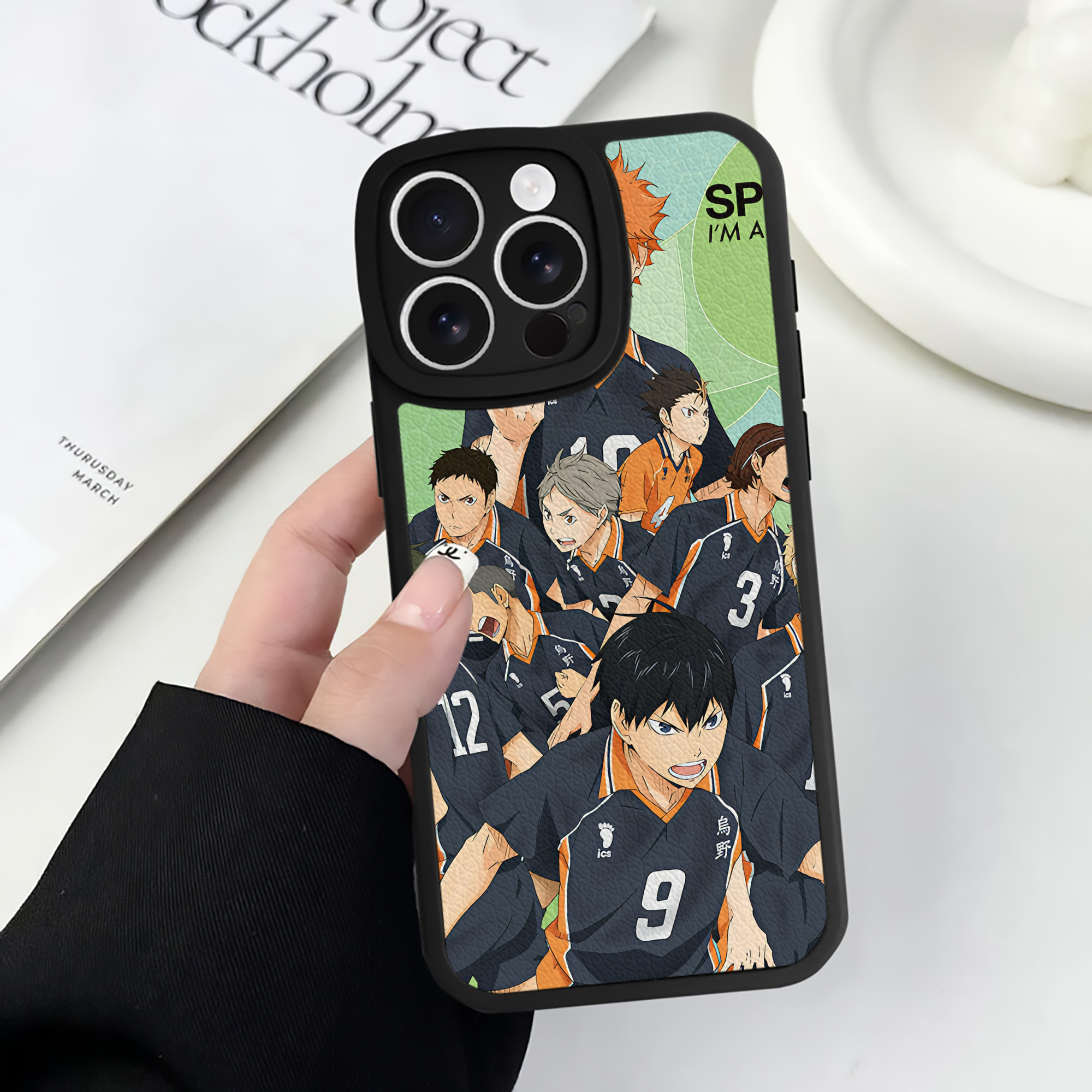 （画像用） ハイキュー!! Haikyu!! 【iPhone 16シリーズ対応】シリコンスマホケース（レザー調） 材質：シリコン